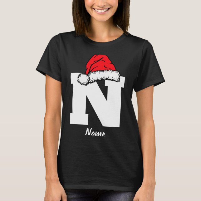Monogrammed Family Christmas With Name  T-Shirt (Front)