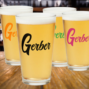 Monogrammed Family Name Beer Glass Cup