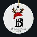 Monogrammed Family Name Santa Claus Christmas  Ceramic Tree Decoration<br><div class="desc">Monogrammed Family Name Santa Claus Christmas</div>