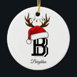 Monogrammed Family Name Santa Claus Christmas  Ceramic Tree Decoration<br><div class="desc">Monogrammed Family Name Santa Claus Christmas</div>