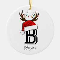 Monogrammed Family Name Santa Claus Christmas 