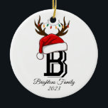 Monogrammed Family Name Santa Claus Christmas  Ceramic Tree Decoration<br><div class="desc">Monogrammed Family Name Santa Claus Christmas</div>