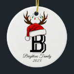 Monogrammed Family Name Santa Claus Christmas  Ceramic Tree Decoration<br><div class="desc">Monogrammed Family Name Santa Claus Christmas</div>