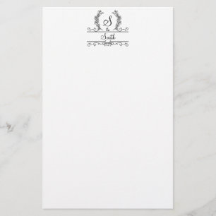 Monogrammed Family Name Script Stationary Stationery
