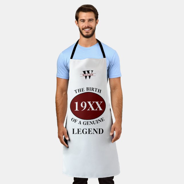 Monogrammed Father Birthday Legend Any Year Name Apron (Worn)