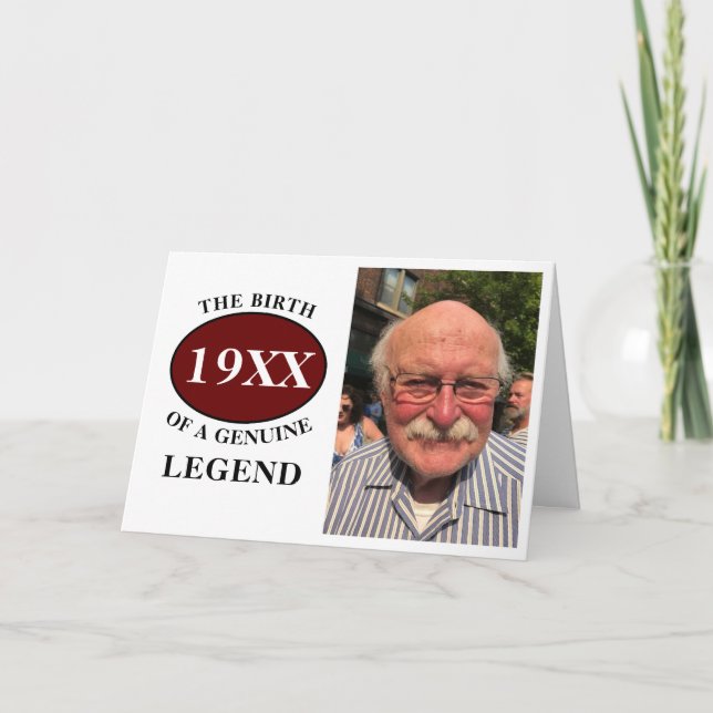 Monogrammed Father Birthday Legend Photo Template (Front)