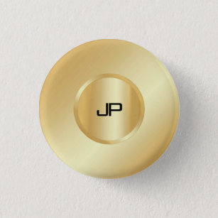 Monogrammed Faux Gold Elegant Custom Template 3 Cm Round Badge