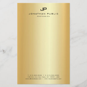 Monogrammed Faux Gold Modern Elegant Template Stationery