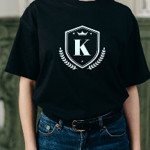 Monogrammed First Name Initial Laurel Wreath Badge