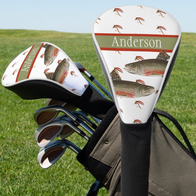 Monogrammed Fishermen Fly Fishing Brook Trout   Golf Head Cover (Creator Uploaded)