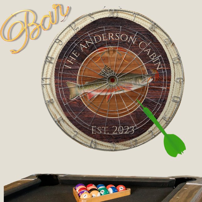 Monogrammed Fishermen Fly Fishing Trout   Dart Boa Dartboard (Creator Uploaded)