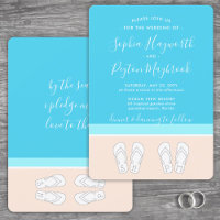 Monogrammed Flip Flops Beach Wedding Modern Simple