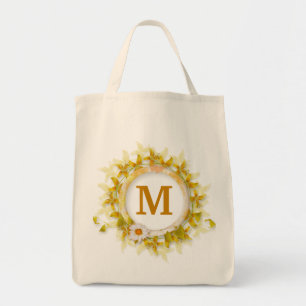 Monogrammed Floral  Tote Bag