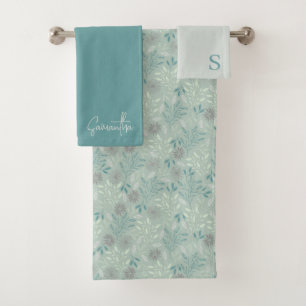Monogrammed Floral Towel Set