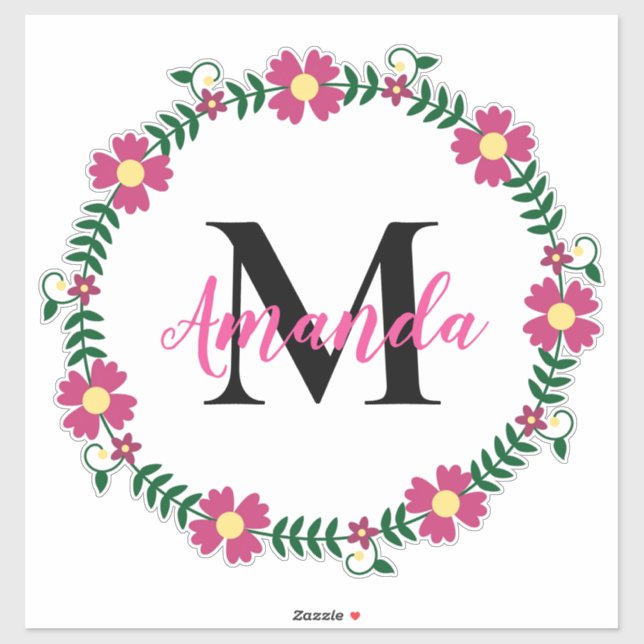 Monogrammed Floral Wreath (Sheet)