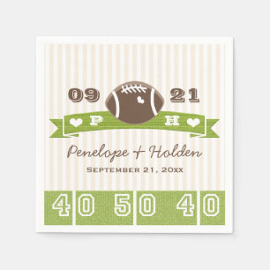 Monogrammed Football Wedding Napkin