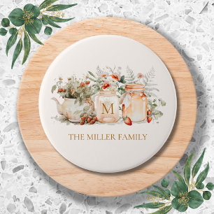 Monogrammed Forest Floral Botanical Family Name 7.5 Cm Round Badge
