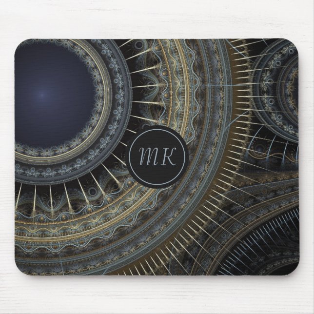 Monogrammed Fractal  Mouse Mat (Front)