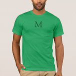Monogrammed Front Design Elegant Kelly Green T-Shirt<br><div class="desc">Monogrammed Front Design Elegant Kelly Green Trendy Men's Template Modern Basic Bella Canvas T-Shirt.</div>