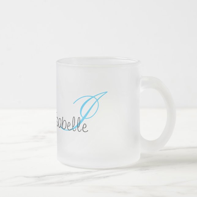 Monogrammed Frosted Glass Coffee Mug (Right)