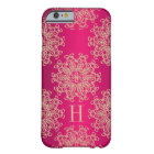 Monogrammed Fucshia and Gold Exotic Medallion