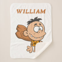 Monogrammed funny cartoon artwork White Brown