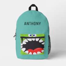 Monogrammed funny cartoon Green Blue