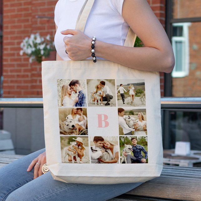 Monogrammed Gallery of 8 Personalised Photos Tote Bag (Creator Uploaded)