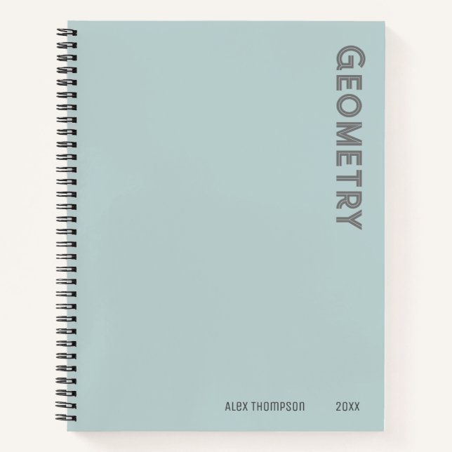 Monogrammed Geometry simple modern look blue Notebook (Front)