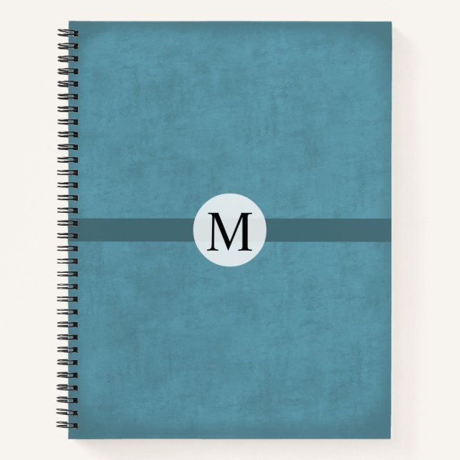 Monogrammed gift for him distressed blue masculine notebook (Front)