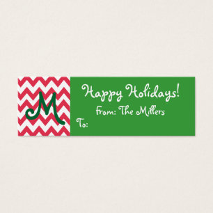 Monogrammed Gift Tag with Chevron