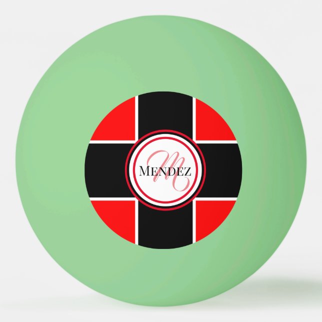 Monogrammed Glow In The Dark Ping Pong Ball (Front)