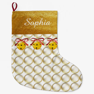 Monogrammed gold bubble wrap large christmas stocking