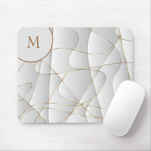 Monogrammed Gold Lines Mouse Mat