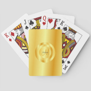Monogrammed Gold Look Elegant Modern Template Playing Cards