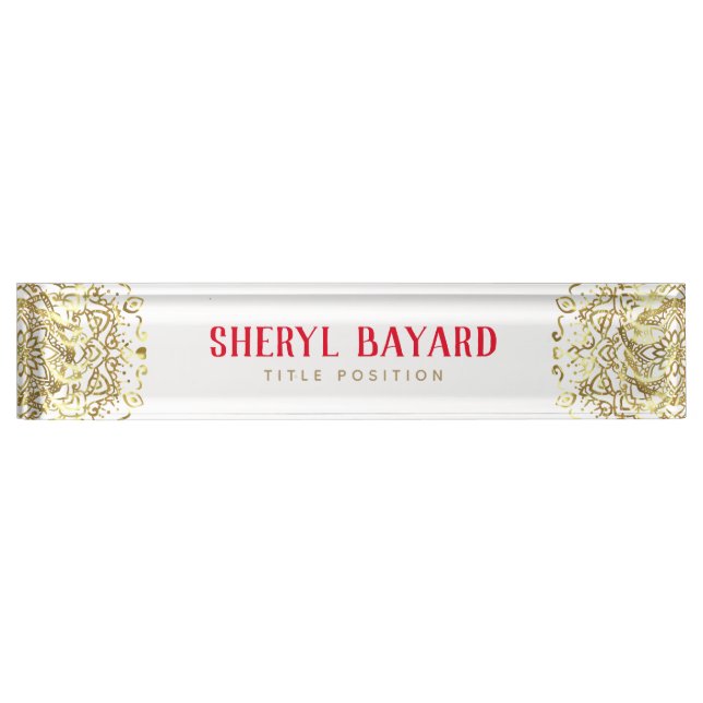 Monogrammed Gold Mandela Nameplate (Front)