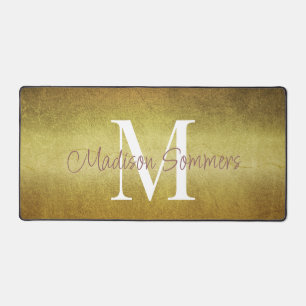Monogrammed Gold Metallic Gradient Desk Mat