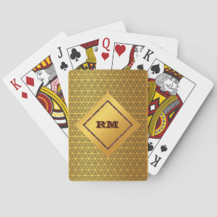 Monogrammed gold playing cards
