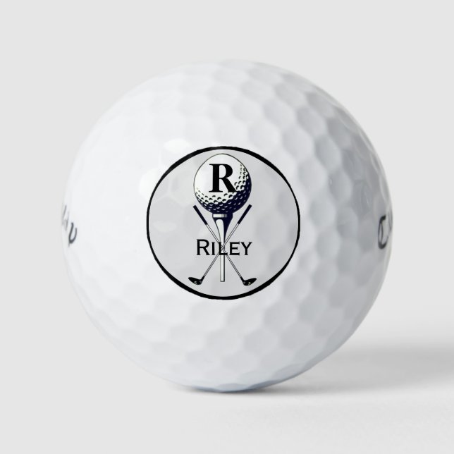 Monogrammed Golf Tee Golf Balls (Front)