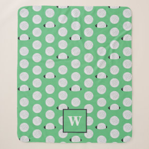 Monogrammed Golfer Hole In One Golf Balls Sherpa Blanket