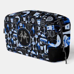 Monogrammed Gone Fishing Blue Dopp Kit