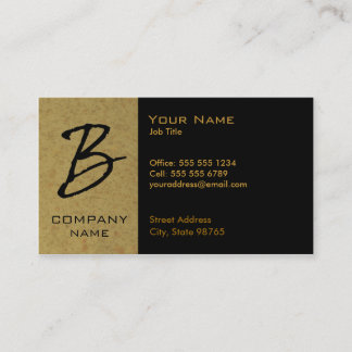 Monogrammed Granite Business Card - B