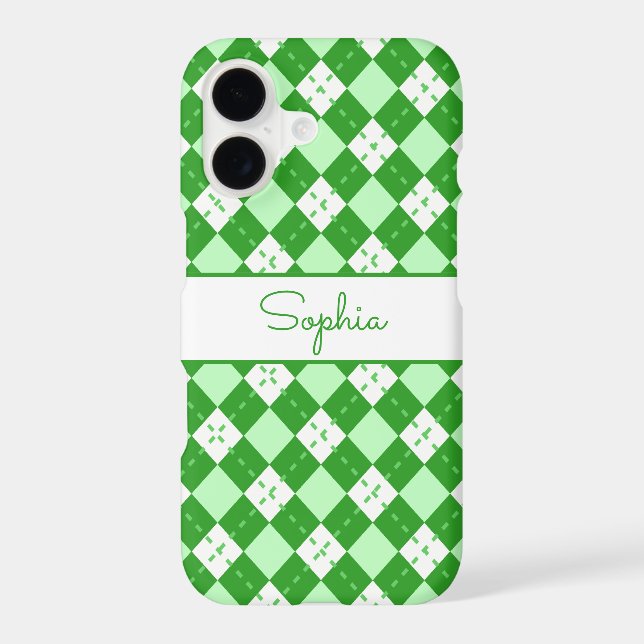 Monogrammed Green Argyle (Back)