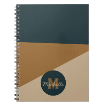 Monogrammed Green & Brown vintage colour block