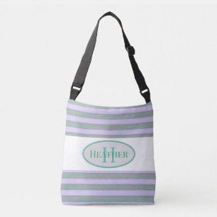 Monogrammed Green Thatch Tote Bag