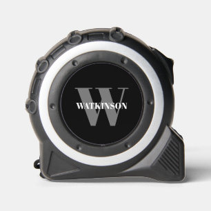 Monogrammed grey black white name initial modern 1