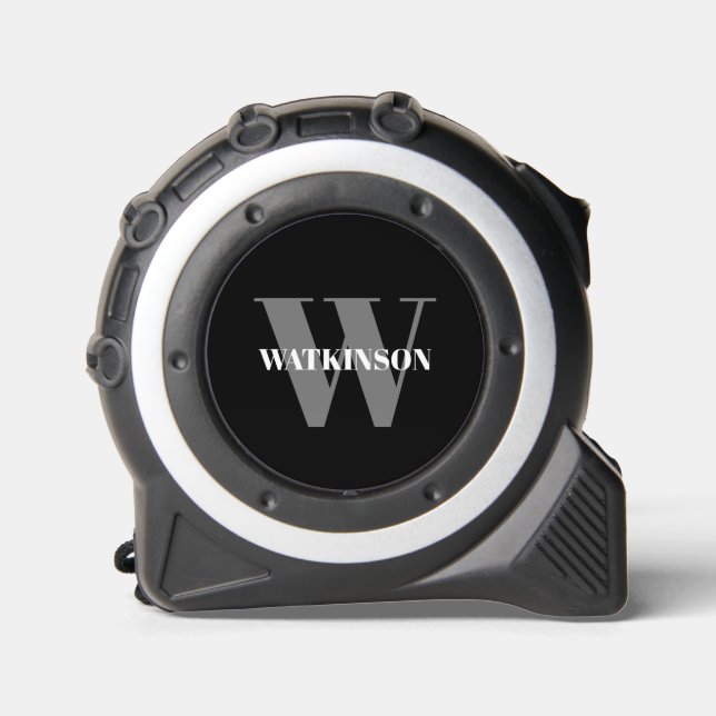 Monogrammed grey black white name initial modern 1 (Front)