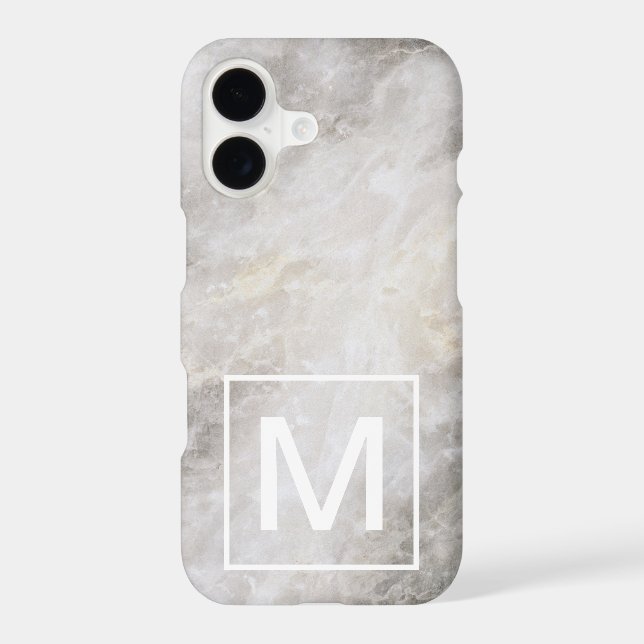 Monogrammed Grey Marble Texture (Back)