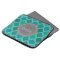 Monogrammed Grey Teal Modern Lattice Pattern