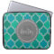 Monogrammed Grey Teal Modern Lattice Pattern